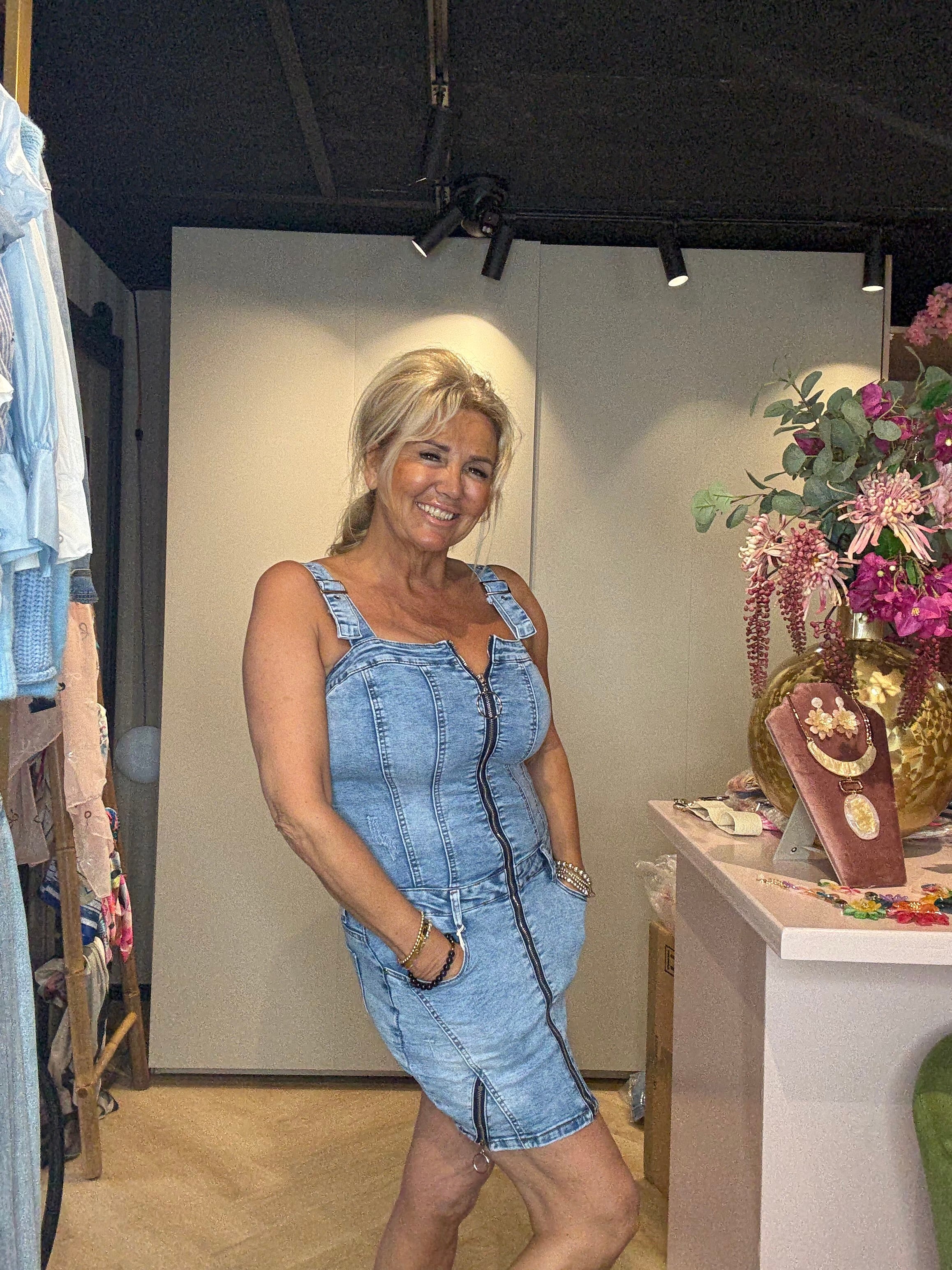 Jurk Denim Zipper Dress